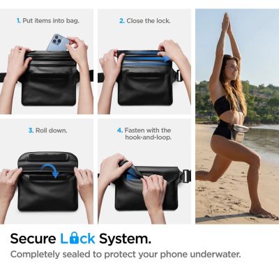 8. Torba Spigen Aqua Shield A620 wodoodporna biodrowa IPX8 - czarna