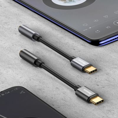 9. Adapter Baseus L54 do słuchawek USB-C / mini jack 3.5mm DAC 24 bit 48 KHz - szary