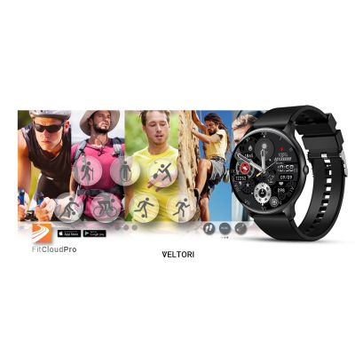 14. Smartwatch VELTORI VT160-1 Czarny Pasek Silikonowy