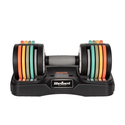 3. REBEL ACTIVE HANTLE ŻELIWNE REGULOWANE AUTOMATYCZNIE, ZESTAW 2X10 KG, SKOK CO 1KG RBA2335