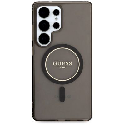 3. Etui Guess Glitter Circle Classic Logo MagSafe do Samsung Galaxy S25 Ultra czarny