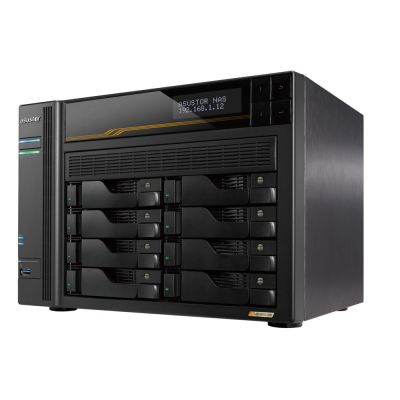 7. NAS Asustor AS6808T; Tower; 8x (3.5" SATA HDD/ 2.5" SSD); AMD Ryzen Embedded V3C14; 16G ECC DDR5 SODIMM (max. 64GB), 2x 10GbE, 2x 5GbE, 4x M.2 2280 NVMe PCIe 4.0, 2x USB4, 2x USB 3.2 Gen, 1x optional 10 GbE card
