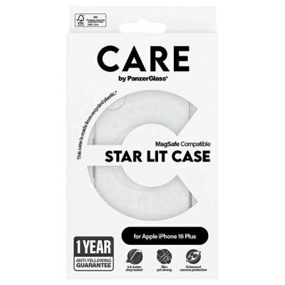 4. Etui CARE by PanzerGlass Flagship Star Lit Case z MagSafe na iPhone 16 Plus - białe