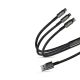 12. Baseus Tungsten 3w1 kabel USB - USB Typ C / Lightning / micro USB 3,5 A 1,5 m czarny (CAMLTWJ-01)