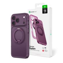 Etui AMAZINGTHING Titan Pro Spin Lens na iPhone 18 Pro z obrotowym pierścieniem i mocowaniem na smycz kompatybilne z MagSafe - fioletowe