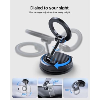 10. Uchwyt samochodowy Spigen STK100 VacuumLock MagSafe - czarny