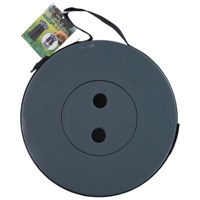 4. KRZESŁO WĘDKARSKIE TURYSTYCZNE TABORET SKŁADANY SZARY  śr 25cm wys45,3cm