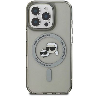 3. Etui Karl Lagerfeld IML Metal Karl&Choupette Head MagSafe na iPhone 16 Pro - czarne