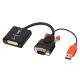 3. Lindy 38184 adapter kablowy 0,2 m DVI-D VGA (D-Sub) + USB Czarny, Pomarańczowy