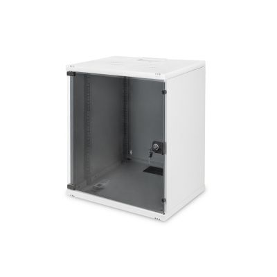 9. Digitus Szafa sieciowa wisząca 19" 12U rack 540x400, drzwi szyba, szary, niedzielona, niezłożona, 60kg