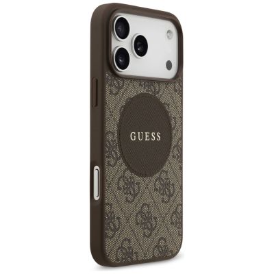 4. Etui Guess 4G Circle Classic Logo MagSafe na iPhone 17 Pro Max - brązowe