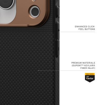6. UAG Fibr Armr MagSafe - etui do iPhone 17 Pro kompatybilne z MagSafe (kevlar graphite / bronze)
