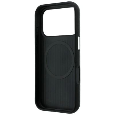 7. Etui Karl Lagerfeld Saffiano Small Script Metal Logo MagSafe na iPhone 17 Pro Max / 18 Pro Max - czarne
