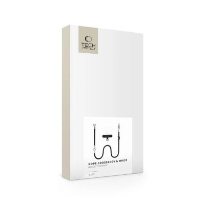 15. Smycz do telefonu Tech-Protect C10S Rope - czarno-tytanowa