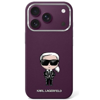 Etui Karl Lagerfeld Smooth Ikonik Sketch MagSafe do iPhone 18 Pro / 17 Pro - burgundowe