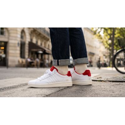 8. Sneakersy K-swiss LOZAN KLUB LTH WHITE/MARS RED/SNOW WHITE-M (07263-113-M)