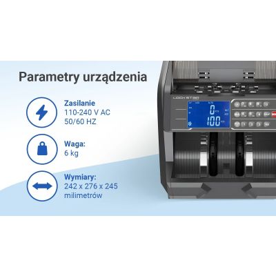 8. Profesjonalna liczarka nominałowa do banknotów Extralink LockStar MG X-600 UV, IR