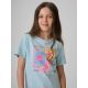 3. T-shirt regular z nadrukiem dziewczęcy 4F 4FJRSS26TTSHF4418-33S
