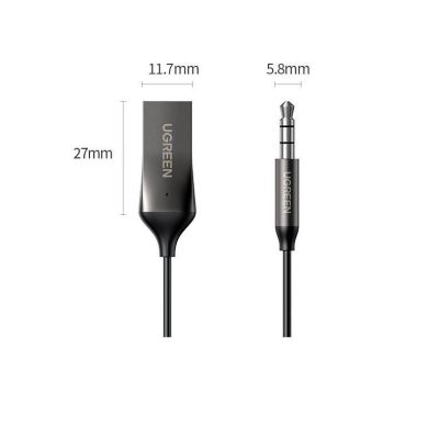 2. Ugreen Odbiornik dźwięku adapter audio Bluetooth 5.3 USB-3,5 mm mini jack (czarny)