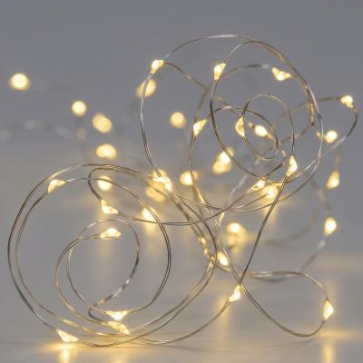 2. LAMPKI DRUCIKI NA BATERIE GIRLANDA 40 LED CIEPŁY BIAŁY (R)