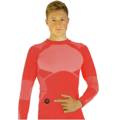 30. GLOVII OGRZEWANY ZESTAW BIELIZNY TERMOAKTYWNEJ BLUZA I SPODNIE, ROZMIAR M, POMARAŃCZOWY, BATERIE I ŁADOWARKA W ZESTAWIE, GXRM