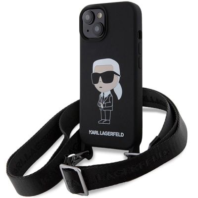 Etui Karl Lagerfeld Crossbody Silicone Ikonik do iPhone 15 - czarne