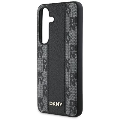 6. Etui DKNY Leather Checkered Pattern MagSafe do Samsung Galaxy S25 czarny