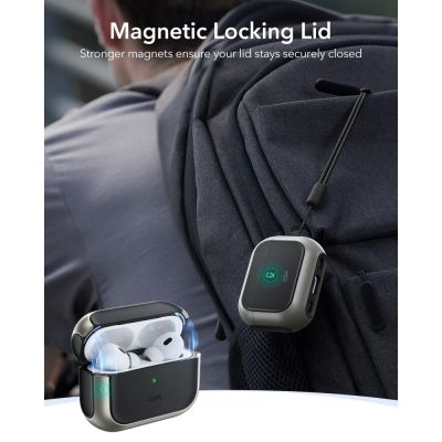 3. Etui ESR Orbit HaloLock MagSafe na AirPods Pro 3 - szaro-czarne