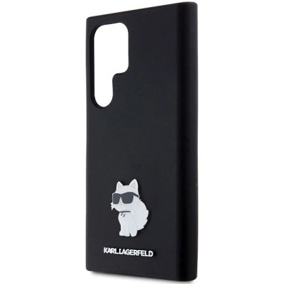 6. Etui Karl Lagerfeld Silicone Choupette Metal Pin na Samsung Galaxy S24 Ultra - czarne