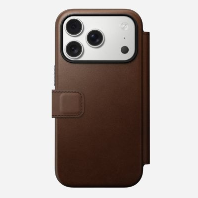 4. Nomad Modern Leather Folio pokrowiec na telefon komórkowy 16 cm (6.3") Brązowy
