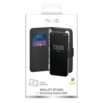2. Etui Puro Eco-Leather Case na Samsung Galaxy S26 z portfelem - czarne