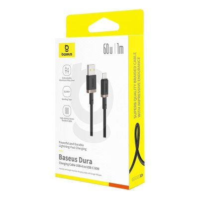6. Kabel Baseus Dura USB-Typ C 60W 1m (czarno-złoty)