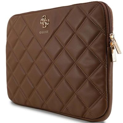 2. Pokrowiec Guess Quilted 4G na laptopa 14" - brązowy
