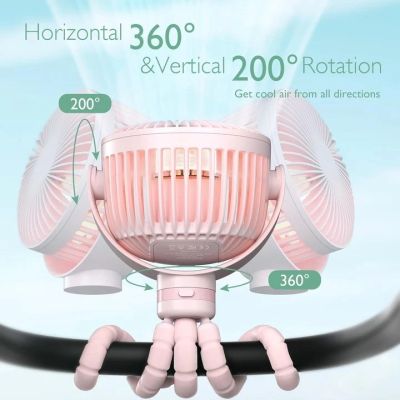4. Momcozy przenośny wentylator do wózka, różowy
