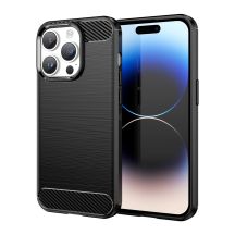 Carbon Case etui iPhone 14 Pro Max elastyczny żelowy pokrowiec na tył plecki czarny