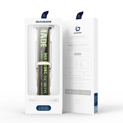 5. Dux Ducis Strap (Outdoor Version) pasek Apple Watch Ultra, SE, 9, 8, 7, 6, 5, 4, 3, 2, 1 (49, 45, 44, 42 mm) nylonowa opaska bransoleta czarno-zielony