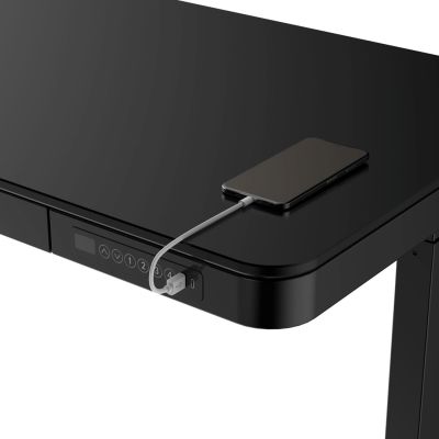 17. Activejet Biurko z elektryczną regulacją wysokości ET119W-C czarne. Wymiar blatu 140 x 70 cm.