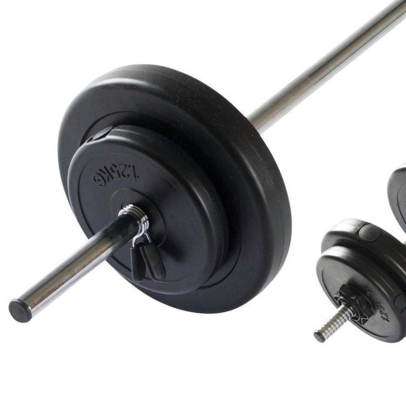 4. VIRTUFIT REGULOWANY ZESTAW SZTANGI - ZESTAW HANTLI - 30.5 KG - CZARNY