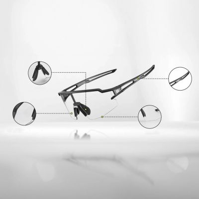 4. Okulary rowerowe Rockbros 10175 fotochromowe UV400 - czarne