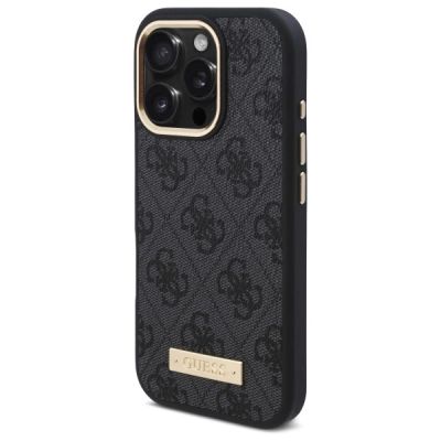 2. Etui Guess 4G Logo Plate MagSafe na iPhone 16 Pro Max - czarne