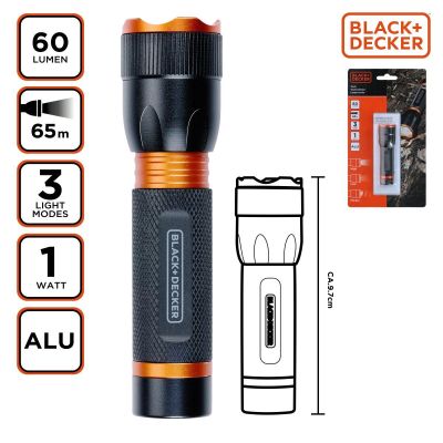 4. LATARKA TAKTYCZNA ALUMINIOWA 1W 60LUMENÓW BLACK+ DECKER