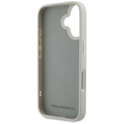 7. Etui Karl Lagerfeld HC 3D Rubber Double Heads na iPhone 16 - beżowe