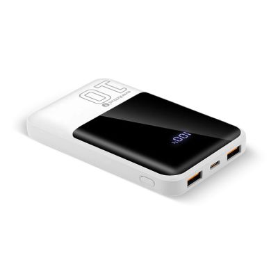2. EVERACTIVE POWERBANK 10 000MAH, 2X USB, 1X USB-C 22,5W, QC4+, WYŚWIETLACZ LCD, BIAŁY EB-10Q