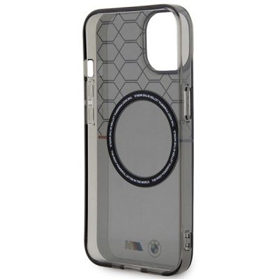 7. Etui BMW Pattern MagSafe na iPhone 14 - szare