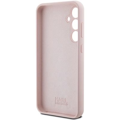 7. Etui Karl Lagerfeld Silicone Choupette Metal Pin na Samsung Galaxy S23 FE - różowe