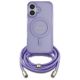 2. Etui Guess Crossbody Cord Script MagSafe na iPhone 16 - fioletowe