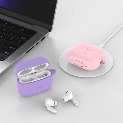 3. Etui Tech-Protect Silicone Hook na Apple AirPods Pro 1 / 2 - beżowe