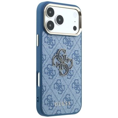 4. Etui Guess 4G & Big Resin Logo na iPhone 17 Pro / 18 Pro - jasnoniebieskie