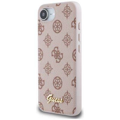 2. Etui Guess Peony Script Logo MagSafe na  iPhone 16e - brązowe