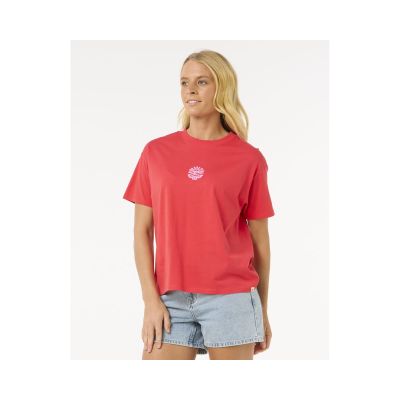 2. Koszulka RIP CURL Icons Of Surf Relaxed Tee czerwony